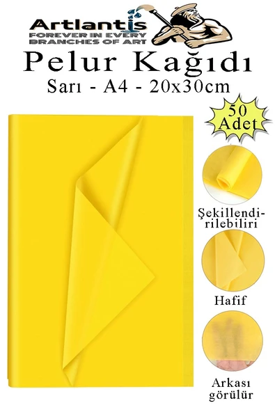 Pelur Kağıdı Renkli 50 li 1 Paket A4 Pelur Kagıt Moda Tasarım Tekstil Hediye Paketleme Ambalaj Kağıdı Parti Doğum Günü - 10