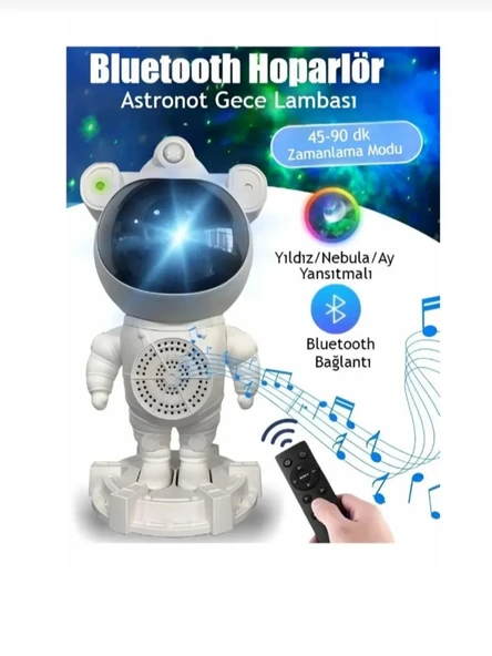 Astronot Bluetooth LED Işıklı Lazer Projeksiyon
