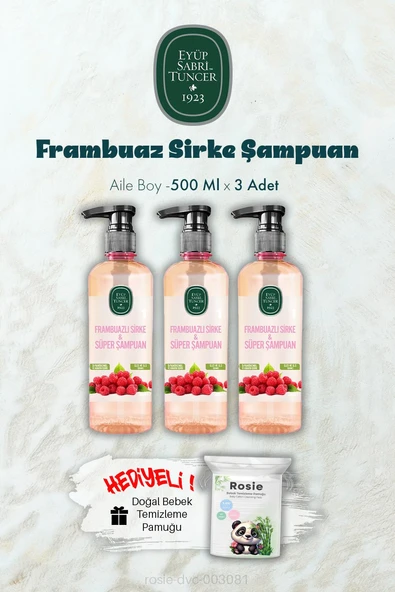 500 ML Frambuaz Sirke Şampuan X 3 ve ROSIE Hediyeli ürün görseli