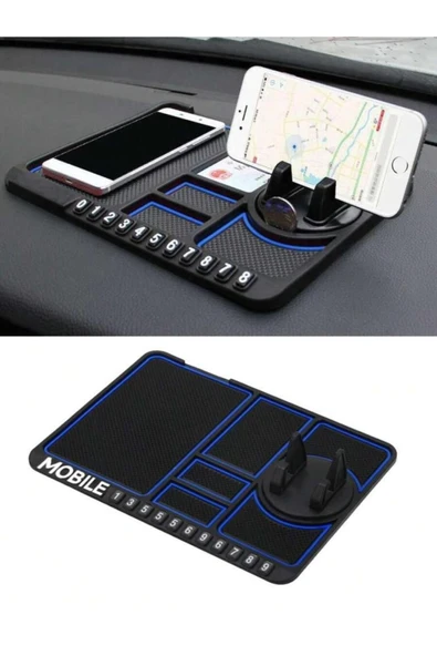 Numaratörlü Araç Içi Torpido Üstü Kaymaz Ped Mat Telefon Gözlük Tutucu Torpido Telefon Tutucu - 3
