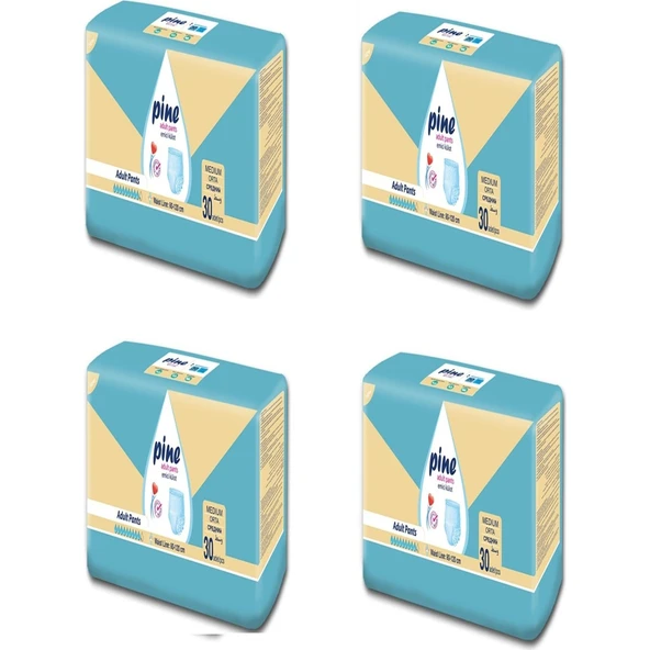 Pine Külotlu Orta Boy Hasta Bezi Paket 30*4 120 Paket