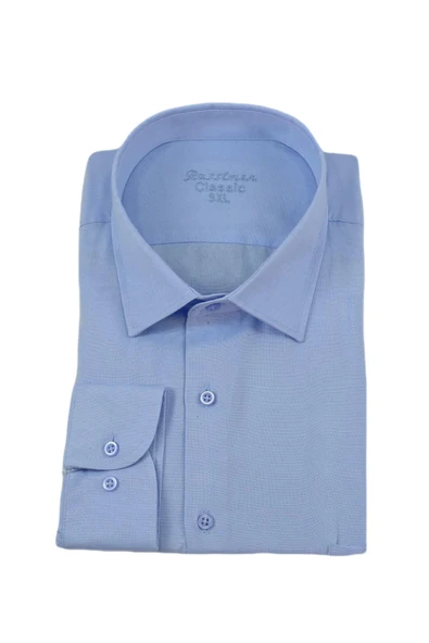 Erkek Büyük Beden Klasik Tek Cepli Uzun Kol Gömlek BGL-ST04337 - Resim 4