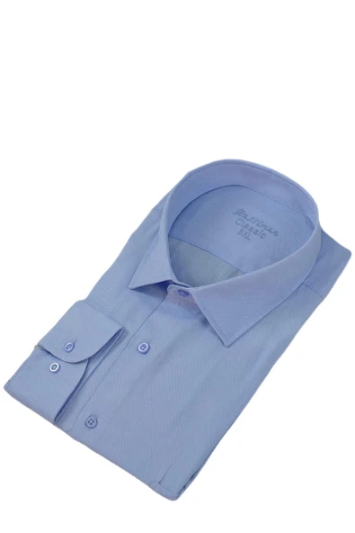 Erkek Büyük Beden Klasik Tek Cepli Uzun Kol Gömlek BGL-ST04337 - Resim 8