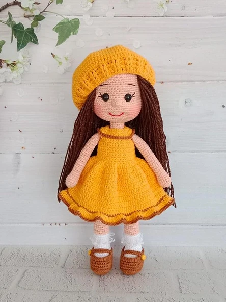 Şapkalı Fatoş Bebek Amigurumi Organik Oyuncak - 1