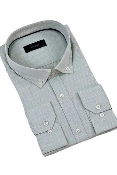 Erkek Büyük Beden Klasik Tek Cepli Uzun Kol Gömlek BGL-ST04342 - Resim 8