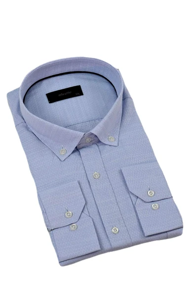 Erkek Büyük Beden Klasik Tek Cepli Uzun Kol Gömlek BGL-ST04342 - Resim 9