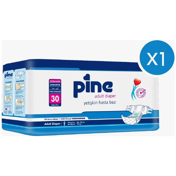 Pine XL Belbantlı (120-170 Cm) 30 Adet Yetişkin Hasta Bezi