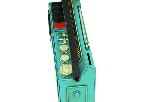 Dekoratif Metal Radyo Kumbara Vintage Biblo Hediyelik - Resim 3