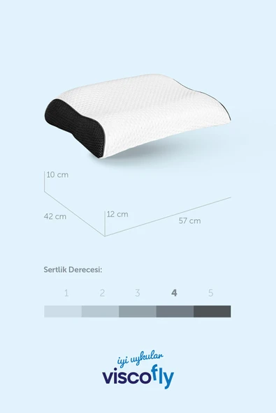 Viscofly Visco Boyun Destekli Çift Yönlü Yastık - 54 cm x 40 cm x 12 cm x 10 cm - Resim 7