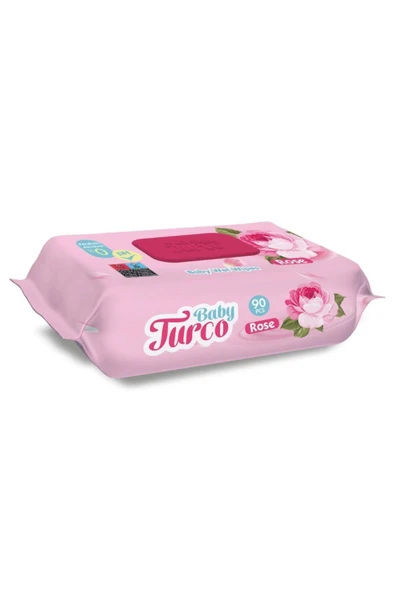 Baby Turco Doğal Güllü Bebek Havlusu 90 Yaprak - 2