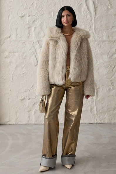 Gold Altın Varaklı Jeans Pantolon