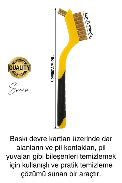 Premium 3'lü Mini Tel Fırça Seti Detay Temizlik Pas Kir Sökücü Devre Kartı Fan 3D Printer Mekanik - 2