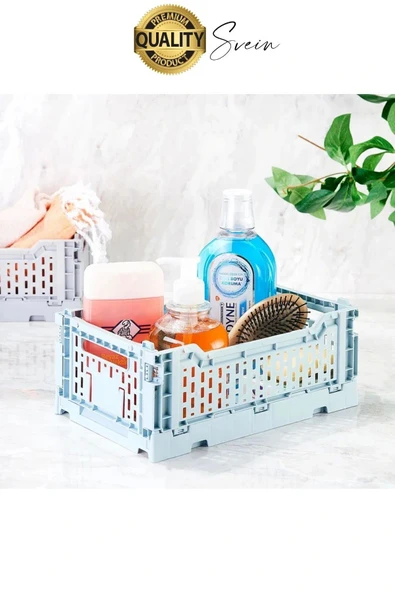 Çok Amaçlı Yer Kaplamayan Katlanabilir Renkli Kasa Sepet Sebze Meyve Eşya Saklama Organizer Kutu - 5