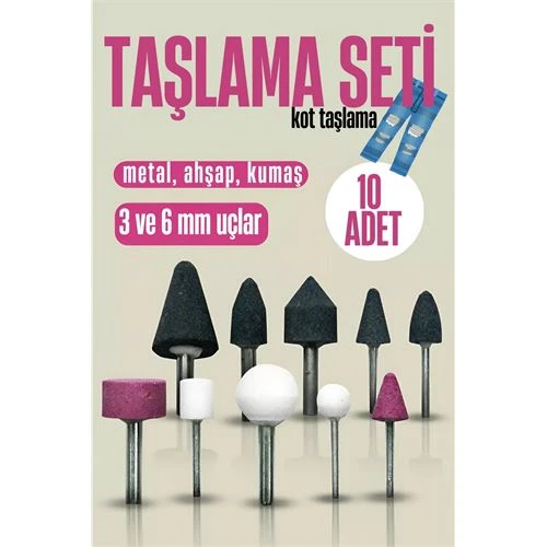 ModaCar Seramik Uçlu Taşlama Seti Metal Alüminyum Çelik Dremel Uçlu Taşlama Kot Taşlama