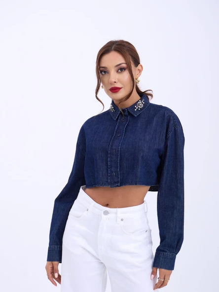 6603 KOT BLUZ-MAVİ
