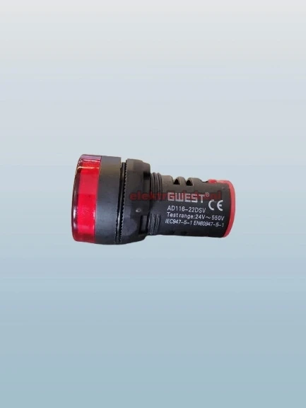 GWEST 24v-550v Voltmetreli KIRMIZI Sinyal Lambası 220v Göstergeli 22mm - 3