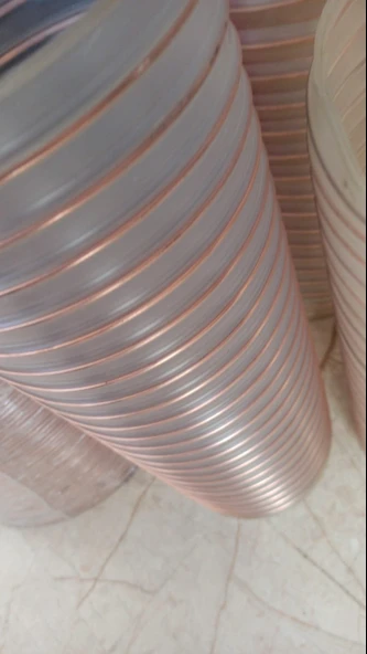Poliüretan Bakır Telli Şeffaf Hortum ( İç çap 60mm)  (boy 3mt)  Pu 070 Toz Talaş Emiş - 4