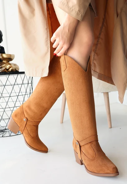 Milla Taba Süet Tak Çıkar Topuklu Bot Ve Çizme - Resim 3