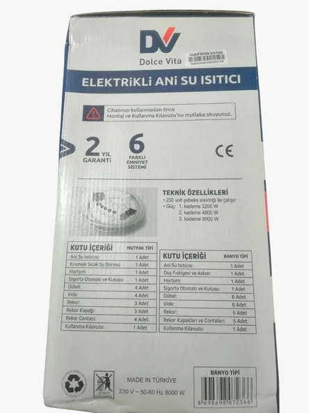 Baymak Dolce Vita Mt8000 Banyo Ve Mutfak Uyumlu Şofben - 5
