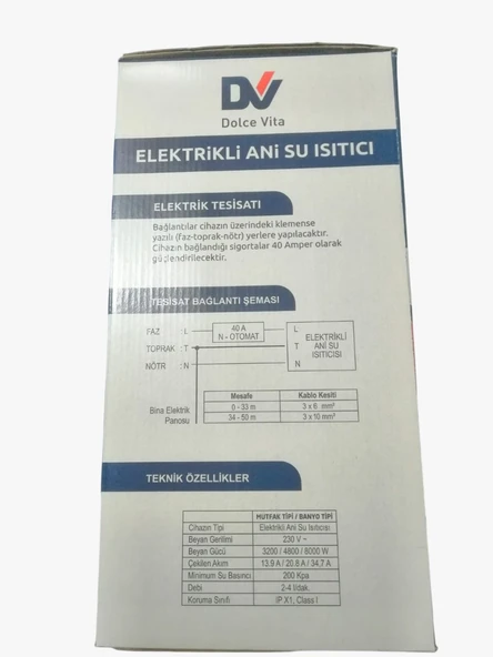 Baymak Dolce Vita Mt8000 Banyo Ve Mutfak Uyumlu Şofben Kablolu Tam Takım Set - 3