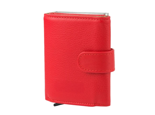 Bagacar DG02 Hakiki Deri Çıtçıtlı Mekanizmalı Cüzdan Kartlık Kırmızı - 4