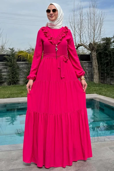 Jale Elbise Pembe - 6