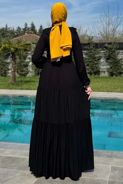 Jale Elbise Siyah - Resim 8