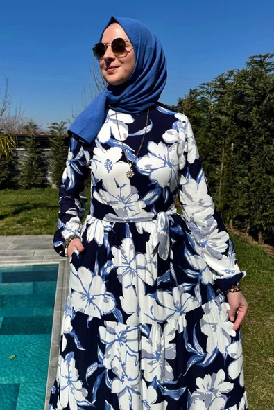 Beyaz Çiçekli Elbise - 2