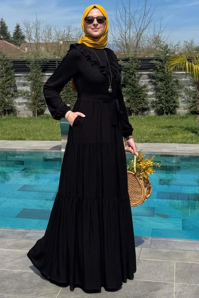 Jale Elbise Siyah - Resim 7