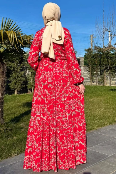 Hürrem Elbise Kırmızı - Resim 8