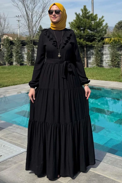Jale Elbise Siyah - Resim 2
