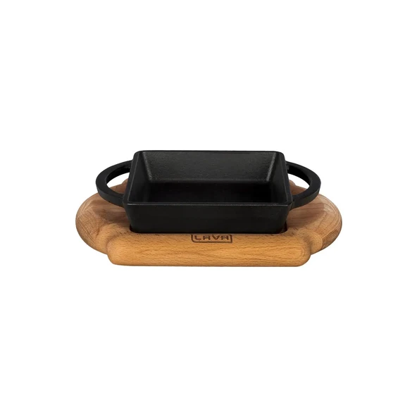Lava Sahan Kare Siyah Mat Ahşap Stand 12 X 12 Cm Eco