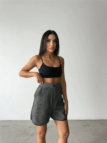 KAŞE KISA ŞORT - Siyah - 2