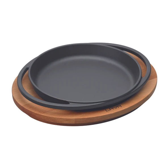 Lava Sahan Yuvarlak Siyah Mat Ahşap Stand 20 Cm Eco