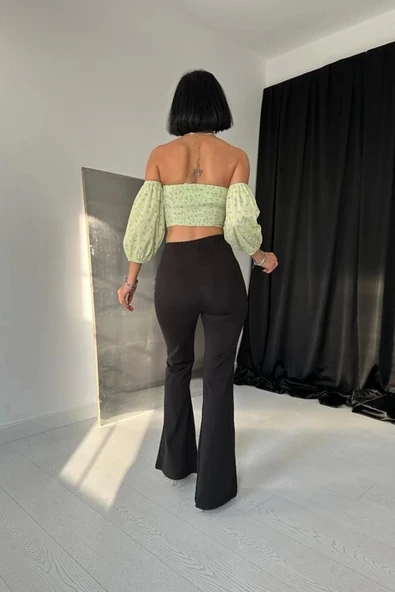 Siyah İspanyol Tayt - Resim 3