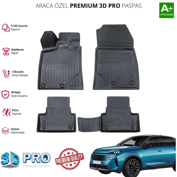 PEUGEOT 3008 HYBRİD ARACA ÖZEL 3D PASPAS 2024 2025 2026
