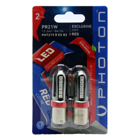 Photon P21W RED 93 EXCLUSIVE SERIE (2'LI BLISTER)
