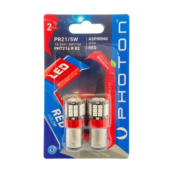 Photon P21/5W RED 12V-24V LED (2'LI BLISTER)