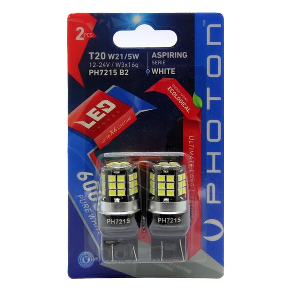 Photon T20 W21/5W 12V-24V LED (2'LI BLISTER)