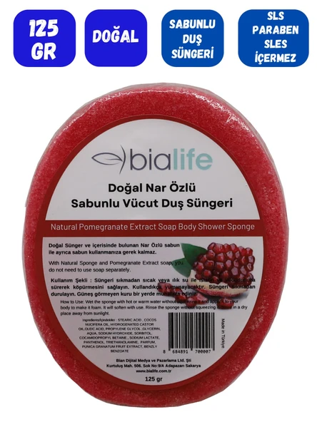 NAR Özlü Doğal El Yapımı Sabunlu Vücut Duş Süngeri - Bialife - 2