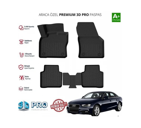 AUDİ A6 ARACA ÖZEL 3D PASPAS  2018 2019 2020 2021 ürün görseli 1