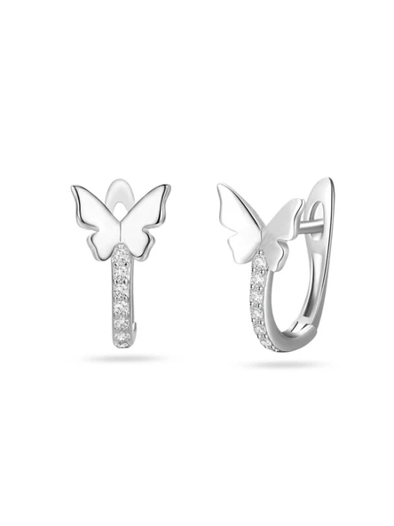 Timeless Series Zarif Kelebek Tasarım J Model Gümüş Kadın Küpe ürün görseli