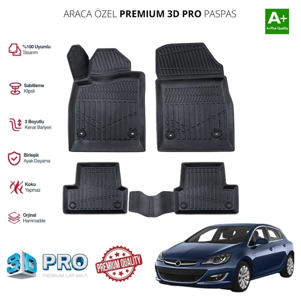 OPEL ASTRA J ARACA ÖZEL 3D PASPAS 2012 2013 2014 2015 2016 2017 2018 2019 ürün görseli 1