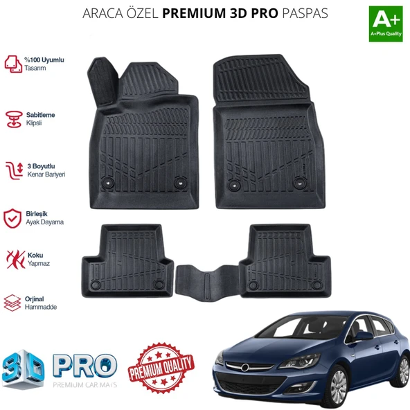 OPEL ASTRA J ARACA ÖZEL 3D PASPAS 2012 2013 2014 2015 2016 2017 2018 2019