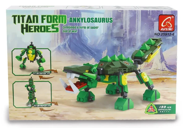 Ausini Titan Form Heroes-6 Ankylosaurus 133 Parça