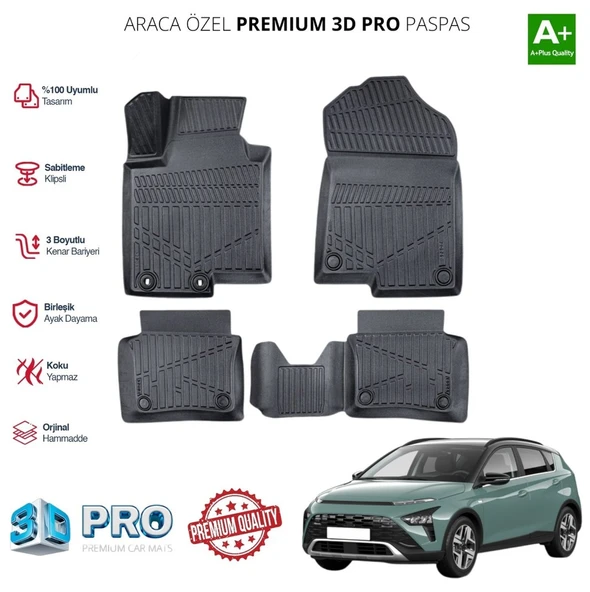 HYUNDAİ BAYON ARACA ÖZEL 3D PASPAS 2021 2022 2023 2024 ürün görseli 1