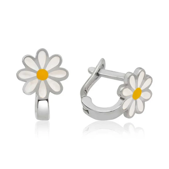 Gümüş Papatya Çocuk Küpesi ürün görseli 1