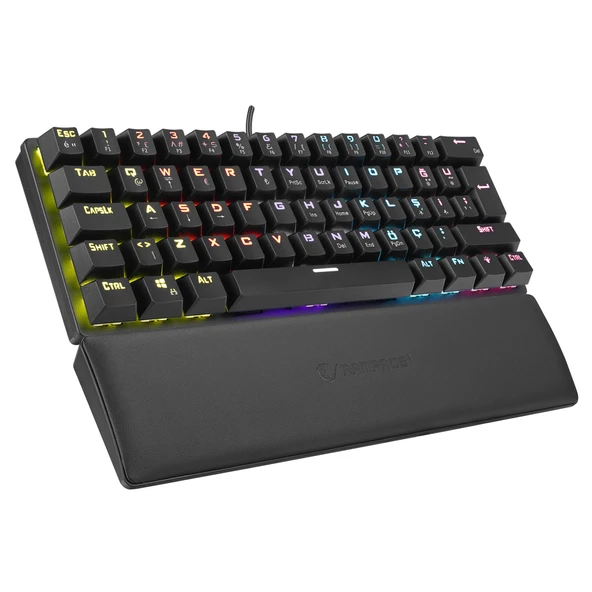 Rampage ALLY K11 Siyah Rainbow Q Gaming Oyuncu Klavye Bilek Destekli Red Switch