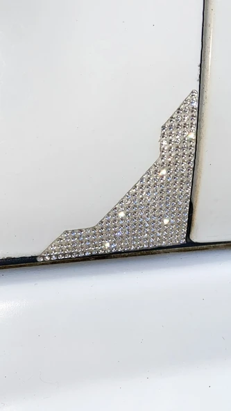 Kristal Taşlı Araba Kapı Köşe Koruyucu 2'li Gümüş