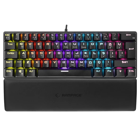 Rampage ALLY K11 Siyah Rainbow Q Gaming Oyuncu Klavye Bilek Destekli Red Switch - 3